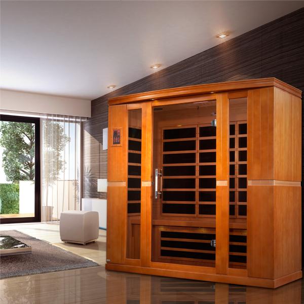 DYNAMIC SAUNAS BERGAMO 4-PERSON LOW EMF (UNDER 8MG) FAR INFRARED SAUNA (CANADIAN HEMLOCK)