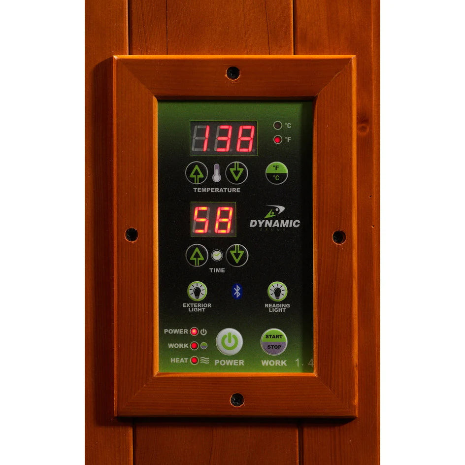 DYNAMIC SAUNAS AVILA ELITE 1-2-PERSON ULTRA LOW EMF (UNDER 3MG) FAR INFRARED SAUNA (CANADIAN HEMLOCK)