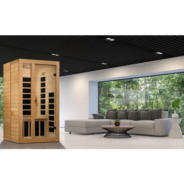DYNAMIC SAUNAS GRACIA 1-2-PERSON LOW EMF (UNDER 8MG) FAR INFRARED SAUNA (CANADIAN HEMLOCK)