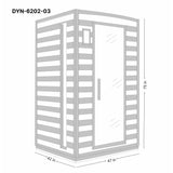 DYNAMIC SAUNAS VERSAILLES 2-PERSON LOW EMF (UNDER 8MG) FAR INFRARED SAUNA (CANADIAN HEMLOCK)