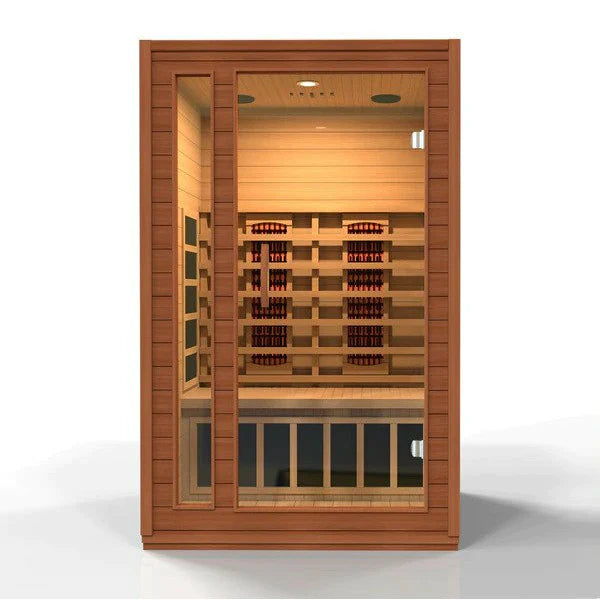 DYNAMIC SAUNAS CARDOBA 2-PERSON FULL SPECTRUM NEAR ZERO EMF (UNDER 2MG) FAR INFRARED SAUNA