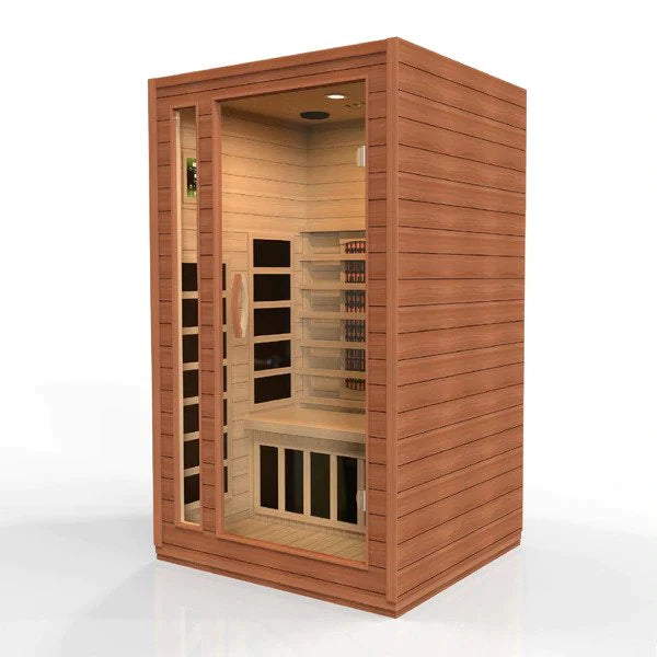 DYNAMIC SAUNAS CARDOBA 2-PERSON FULL SPECTRUM NEAR ZERO EMF (UNDER 2MG) FAR INFRARED SAUNA