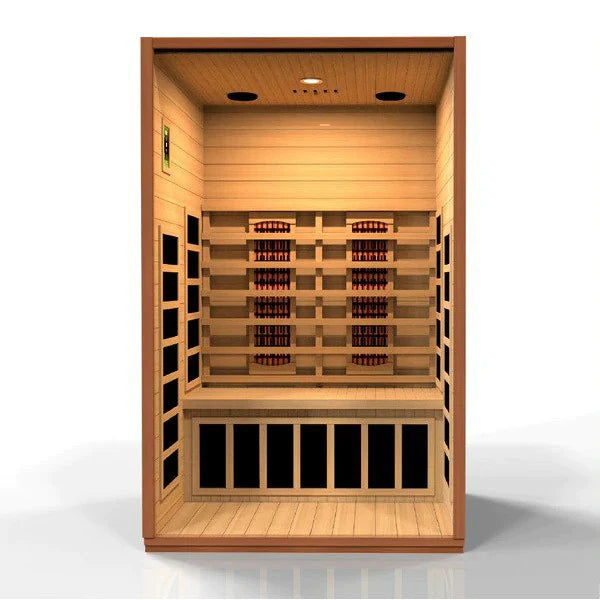 DYNAMIC SAUNAS CARDOBA 2-PERSON FULL SPECTRUM NEAR ZERO EMF (UNDER 2MG) FAR INFRARED SAUNA