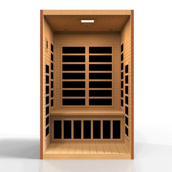 DYNAMIC SAUNAS SANTIAGO ELITE 2-PERSON ULTRA LOW EMF (UNDER 3MG) FAR INFRARED SAUNA (CANADIAN HEMLOCK)