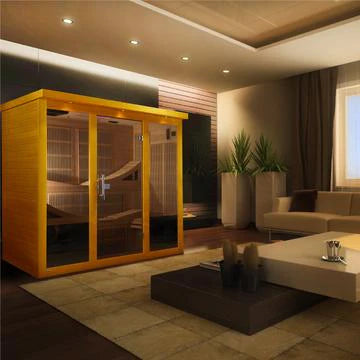 DYNAMIC SAUNAS MONACO 6-PERSON ULTRA LOW EMF (UNDER 3MG) FAR INFRARED SAUNA (CANADIAN HEMLOCK)