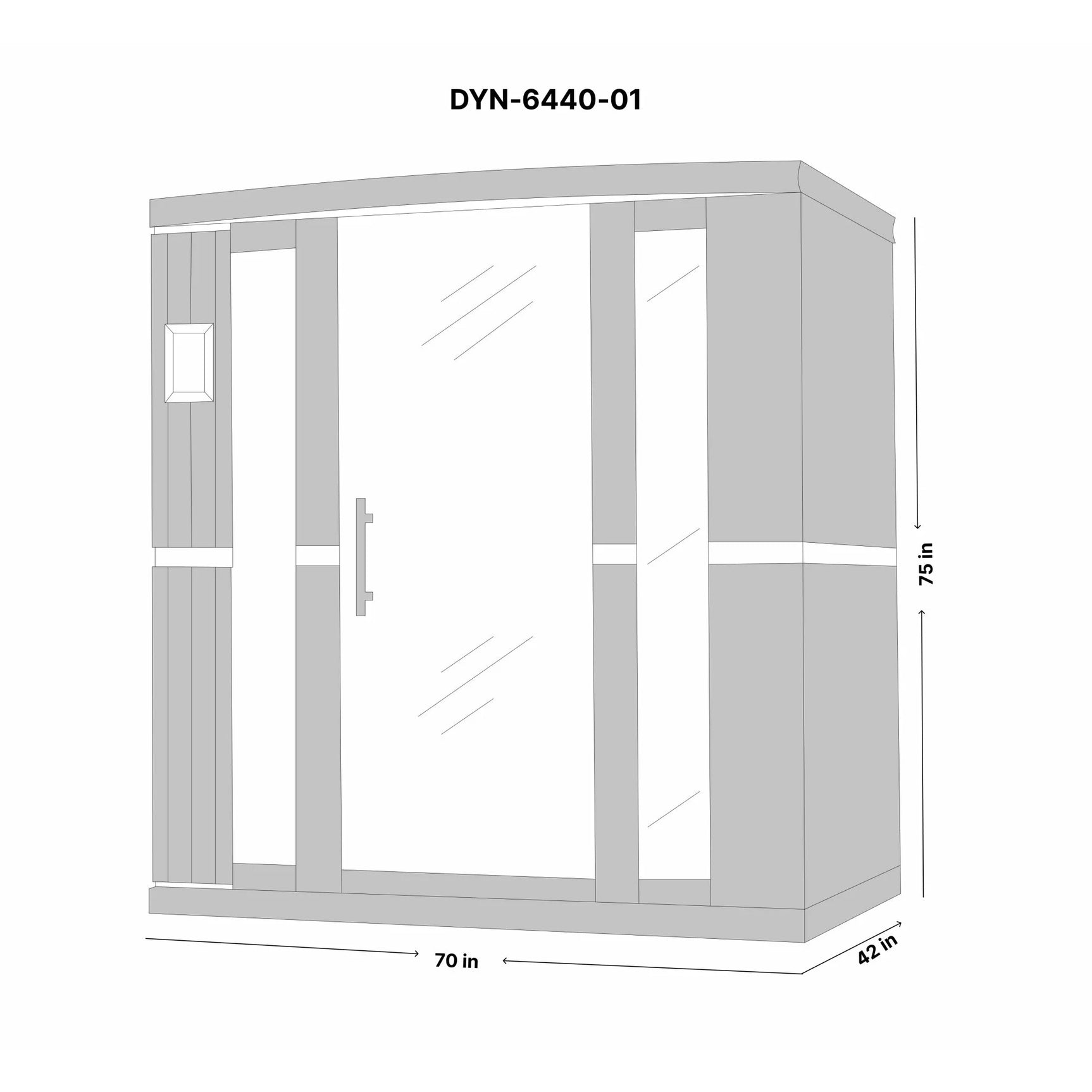 DYNAMIC SAUNAS BERGAMO 4-PERSON LOW EMF (UNDER 8MG) FAR INFRARED SAUNA (CANADIAN HEMLOCK)
