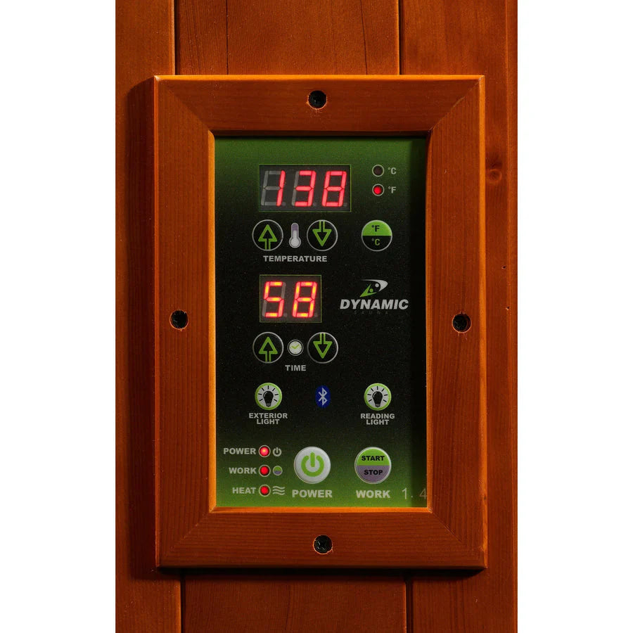 DYNAMIC SAUNAS HEMING ELITE 2-PERSON CORNER ULTRA LOW EMF (UNDER 3MG) FAR INFRARED SAUNA (CANADIAN HEMLOCK)