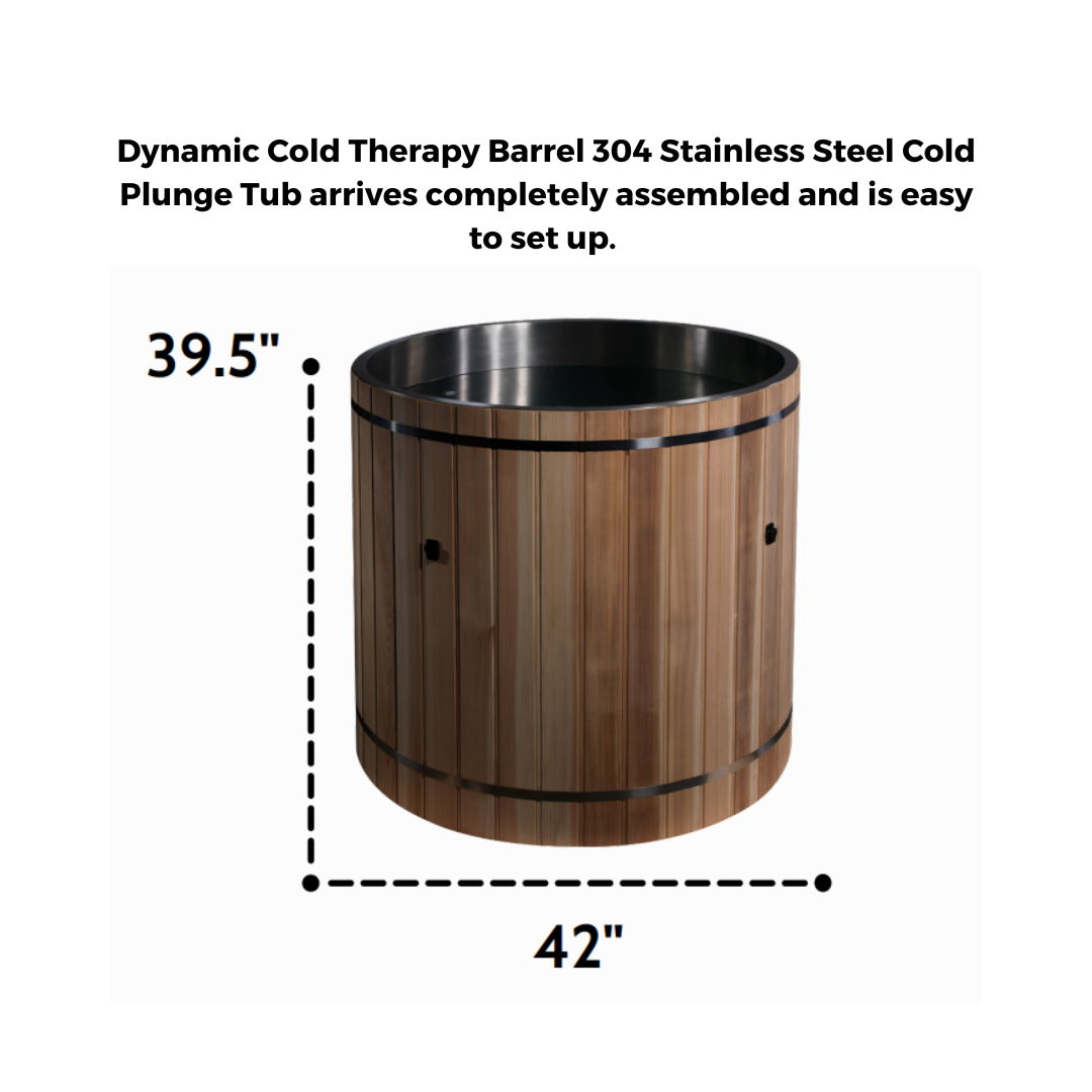 Dynamic Cold Therapy Stainless Steel Barrel Cold Plunge Tub