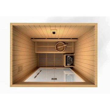 GOLDEN DESIGNS SUNDSVALL EDITION 2 PERSON TRADITIONAL STEAM SAUNA - CANADIAN RED CEDAR