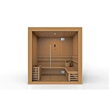 GOLDEN DESIGNS COPENHAGEN EDITION 3 PERSON TRADITIONAL STEAM SAUNA - CANADIAN RED CEDAR