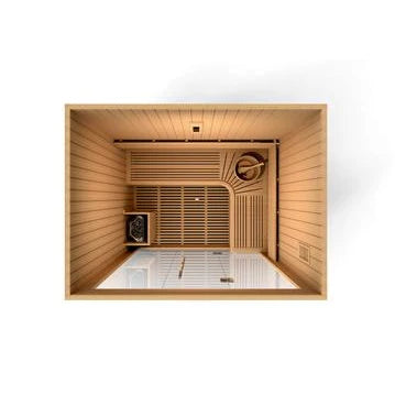 GOLDEN DESIGNS COPENHAGEN EDITION 3 PERSON TRADITIONAL STEAM SAUNA - CANADIAN RED CEDAR