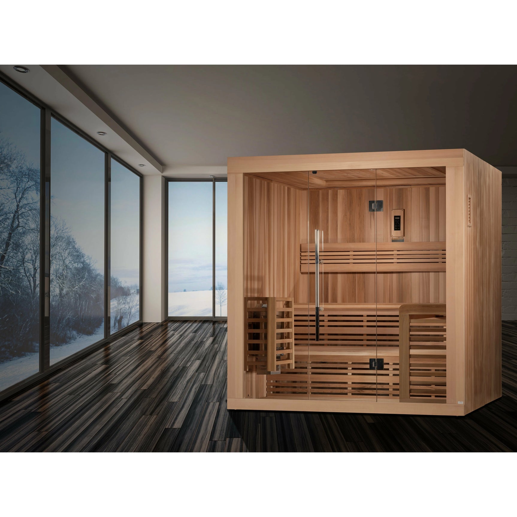 GOLDEN DESIGNS OSLA EDITION 6 PERSON TRADITIONAL STEAM SAUNA - CANADIAN RED CEDAR