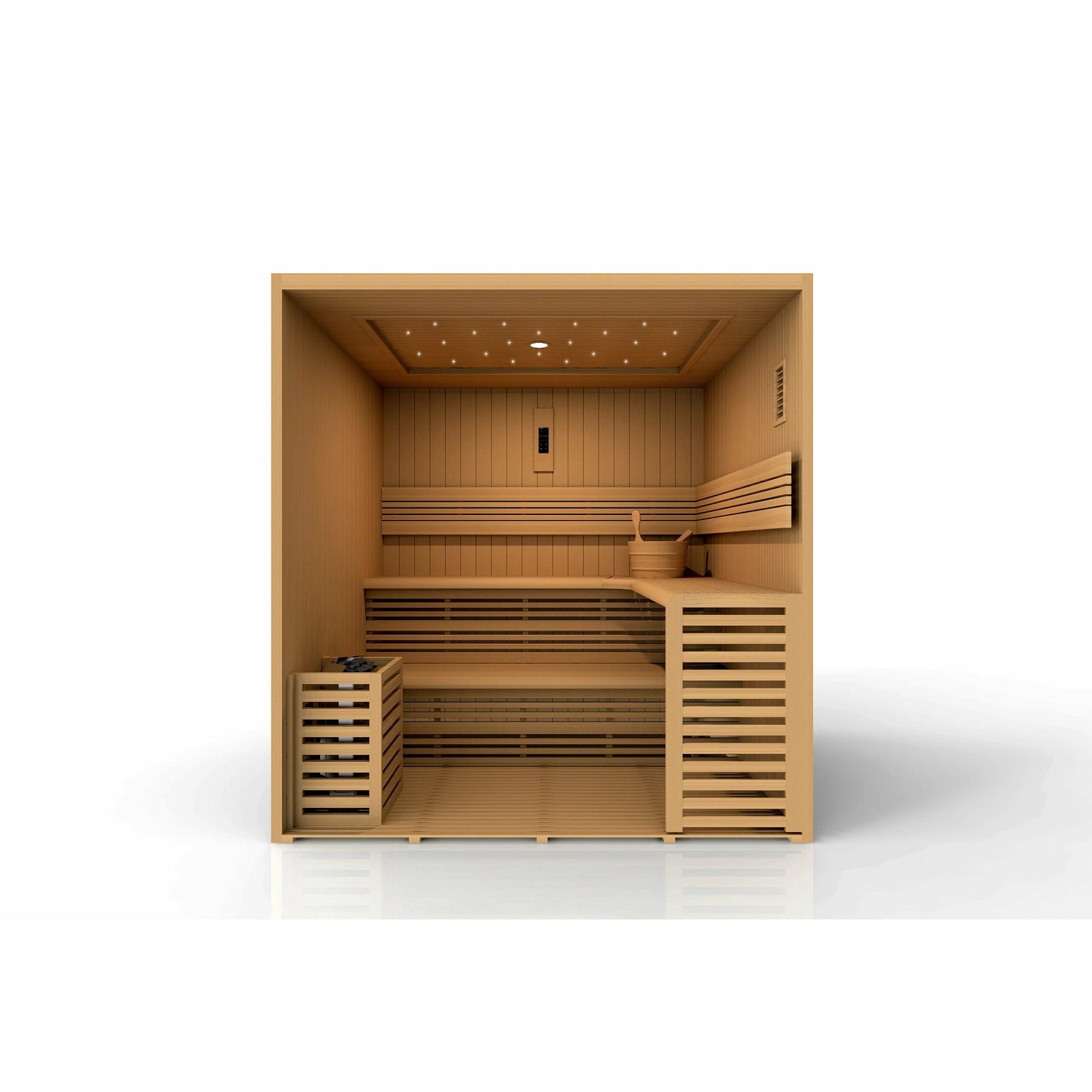 GOLDEN DESIGNS OSLA EDITION 6 PERSON TRADITIONAL STEAM SAUNA - CANADIAN RED CEDAR