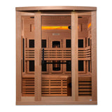 GOLDEN DESIGNS 3-PERSON FULL SPECTRUM PURETECH™ NEAR ZERO EMF FAR INFRARED SAUNA WITH HIMALAYAN SALT BAR (CANADIAN HEMLOCK)
