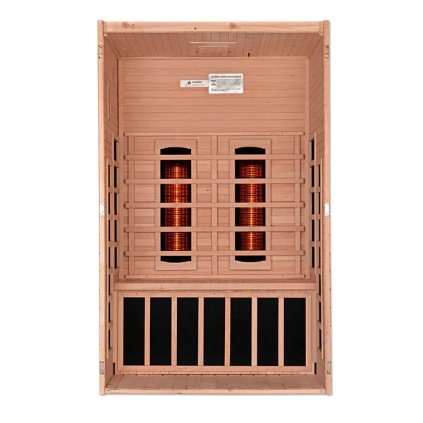 GOLDEN DESIGN SANTIAGO 2 PERSON FULL SPECTRUM INFRARED SAUNA – CANADIAN HEMLOCK