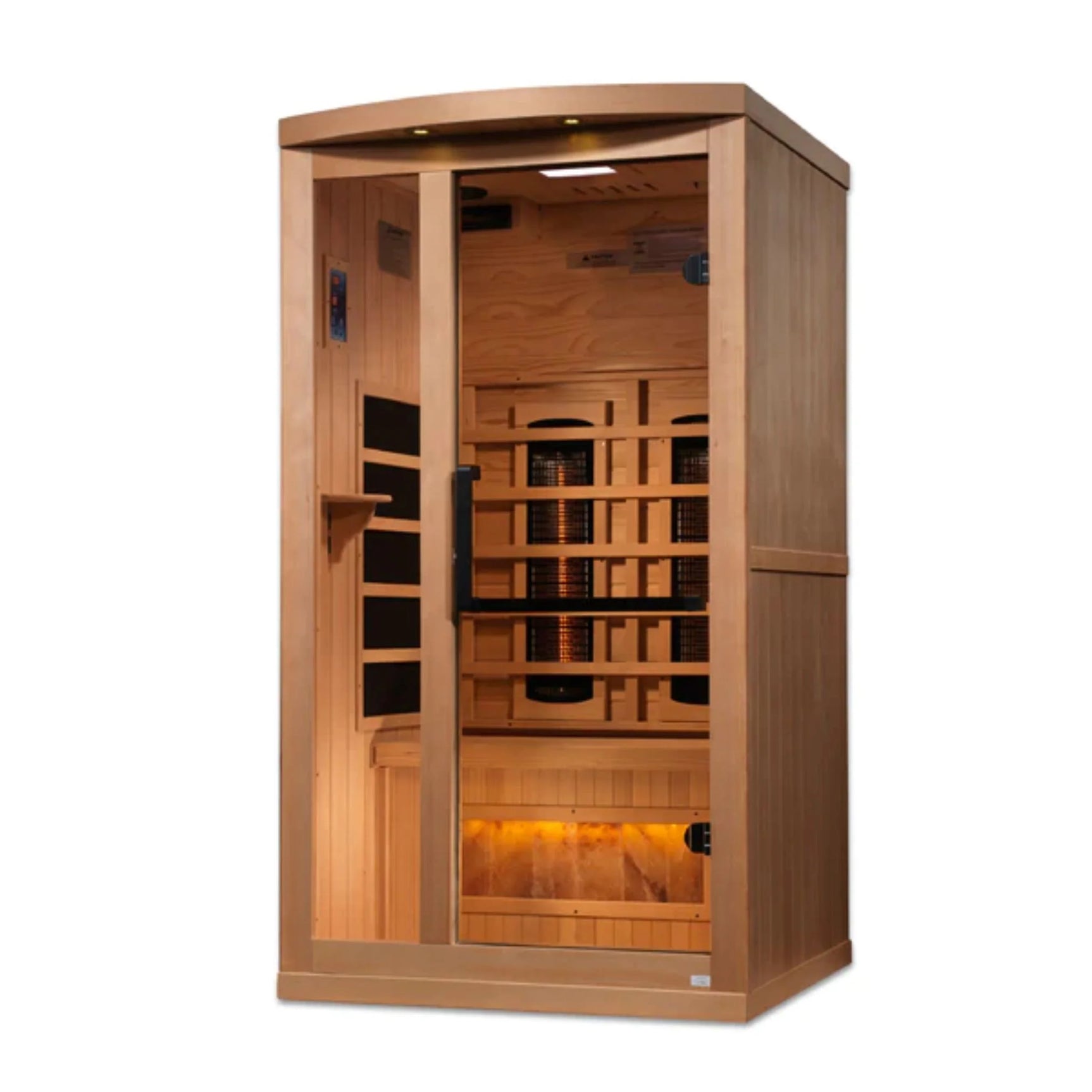 GOLDEN DESIGNS 1 PERSON RESERVE EDITION FULL SPECTRUM NEAR ZERO EMF INFRARED SAUNA (CANADIAN HEMLOCK)