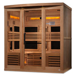 GOLDEN DESIGNS 6-PERSON FULL SPECTRUM PURETECH™ NEAR ZERO EMF FAR INFRARED SAUNA WITH HIMALAYAN SALT BAR (CANADIAN HEMLOCK)