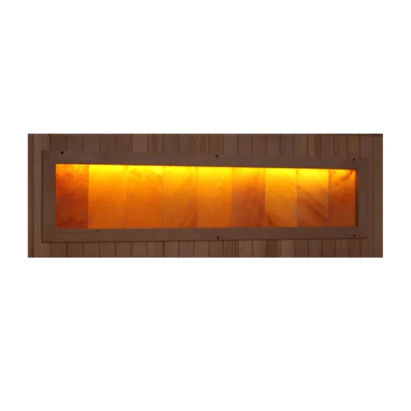 GOLDEN DESIGNS 6-PERSON FULL SPECTRUM PURETECH™ NEAR ZERO EMF FAR INFRARED SAUNA WITH HIMALAYAN SALT BAR (CANADIAN HEMLOCK)