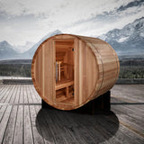 GOLDEN DESIGNS "AROSA" 4 PERSON BARREL TRADITIONAL SAUNA - PACIFIC CEDAR