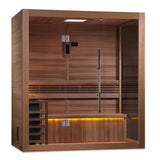 GOLDEN DESIGNS "FORSSA EDITION" 3-4 PERSON TRADITIONAL STEAM SAUNA CANADIAN RED CEDAR INTERIOR