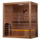 GOLDEN DESIGNS "FORSSA EDITION" 3-4 PERSON TRADITIONAL STEAM SAUNA CANADIAN RED CEDAR INTERIOR