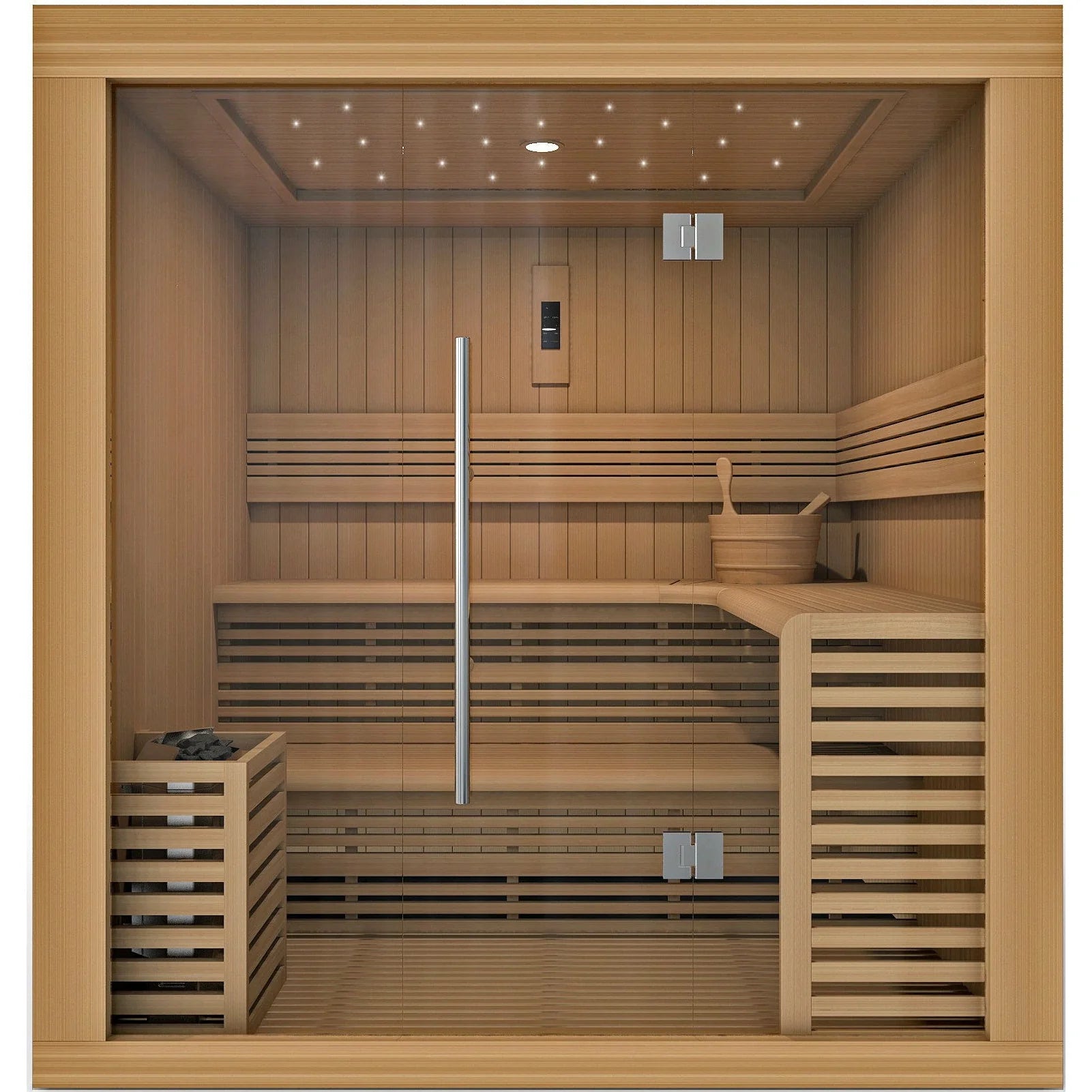 GOLDEN DESIGNS OSLA EDITION 6 PERSON TRADITIONAL STEAM SAUNA - CANADIAN RED CEDAR