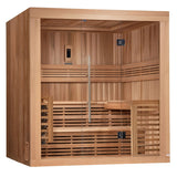 GOLDEN DESIGNS OSLA EDITION 6 PERSON TRADITIONAL STEAM SAUNA - CANADIAN RED CEDAR