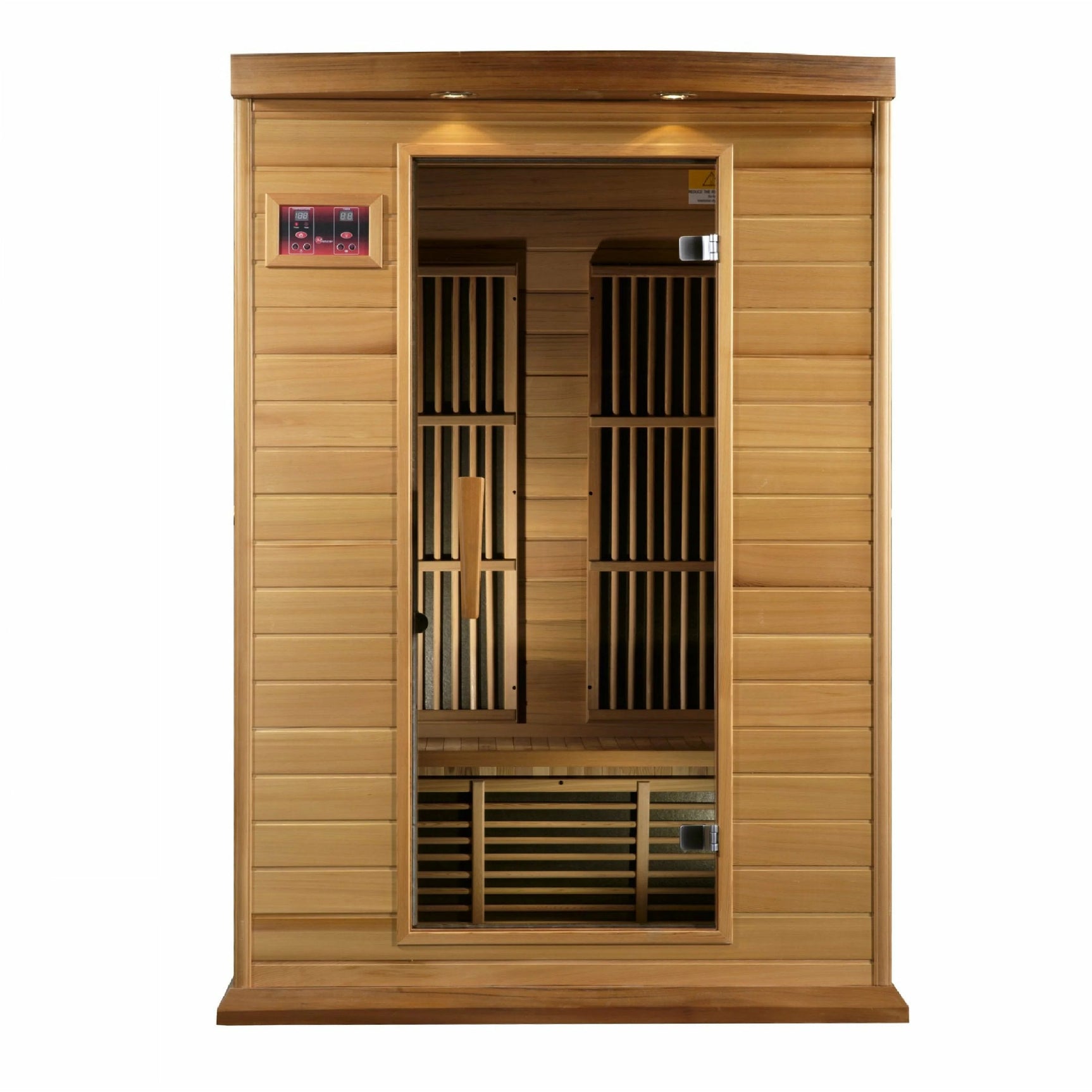 GOLDEN DESIGNS MAXXUS 2-PERSON LOW EMF (UNDER 8MG) FAR INFRARED SAUNA (CANADIAN RED CEDAR)