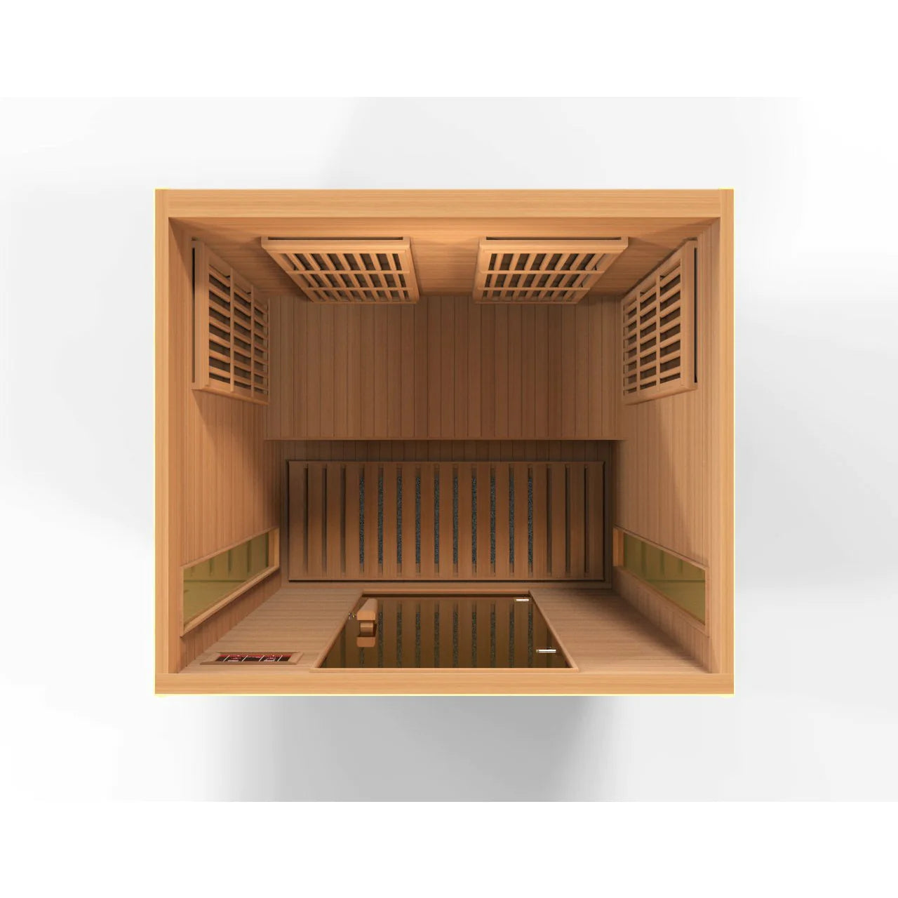 GOLDEN DESIGNS MAXXUS 2-PERSON LOW EMF (UNDER 8MG) FAR INFRARED SAUNA (CANADIAN RED CEDAR)