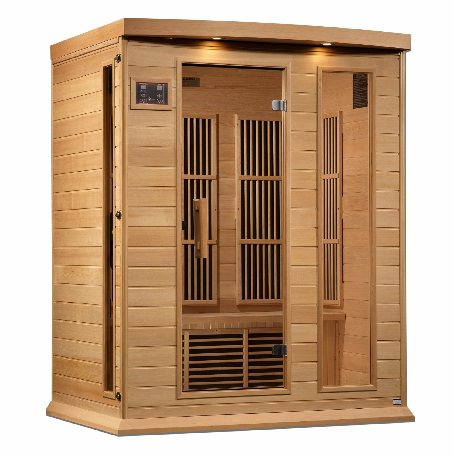 GOLDEN DESIGNS MAXXUS 3-PERSON NEAR ZERO EMF (UNDER 2MG) FAR INFRARED SAUNA (CANADIAN HEMLOCK)