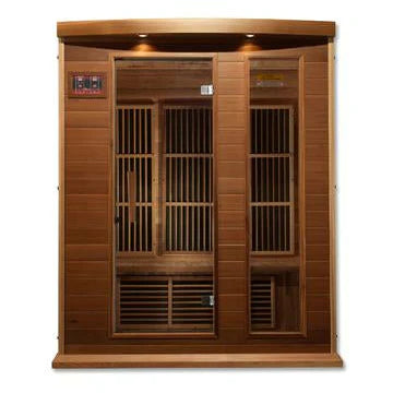 GOLDEN DESIGNS MAXXUS 3-PERSON LOW EMF (UNDER 8MG) FAR INFRARED SAUNA (CANADIAN RED CEDAR)