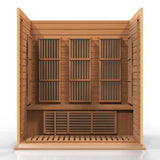 GOLDEN DESIGNS MAXXUS 3-PERSON LOW EMF (UNDER 8MG) FAR INFRARED SAUNA (CANADIAN RED CEDAR)