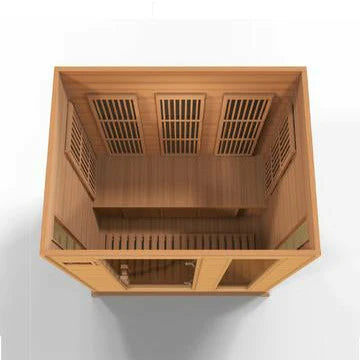 GOLDEN DESIGNS MAXXUS 3-PERSON LOW EMF (UNDER 8MG) FAR INFRARED SAUNA (CANADIAN RED CEDAR)