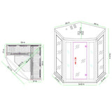 GOLDEN DESIGNS MAXXUS 3-PERSON CORNER NEAR ZERO EMF (UNDER 2MG) FAR INFRARED SAUNA (CANADIAN RED CEDAR)