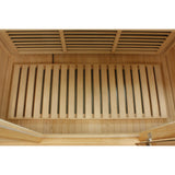 GOLDEN DESIGNS MAXXUS 3-PERSON CORNER NEAR ZERO EMF (UNDER 2MG) FAR INFRARED SAUNA (CANADIAN RED CEDAR)