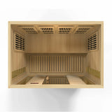 GOLDEN DESIGNS MAXXUS 4-PERSON LOW EMF (UNDER 8MG) FAR INFRARED SAUNA (CANADIAN HEMLOCK)