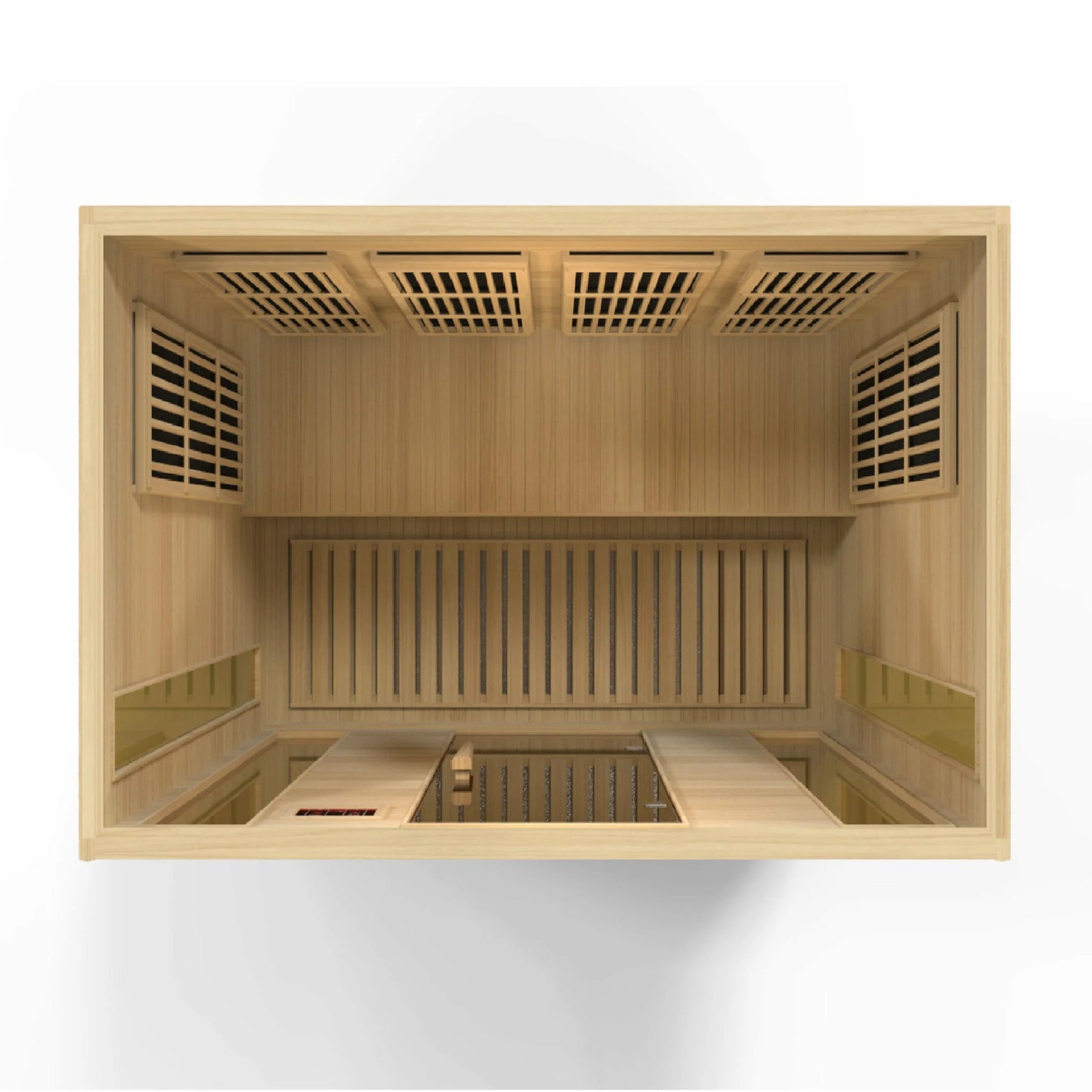 GOLDEN DESIGNS MAXXUS 4-PERSON LOW EMF (UNDER 8MG) FAR INFRARED SAUNA (CANADIAN HEMLOCK)