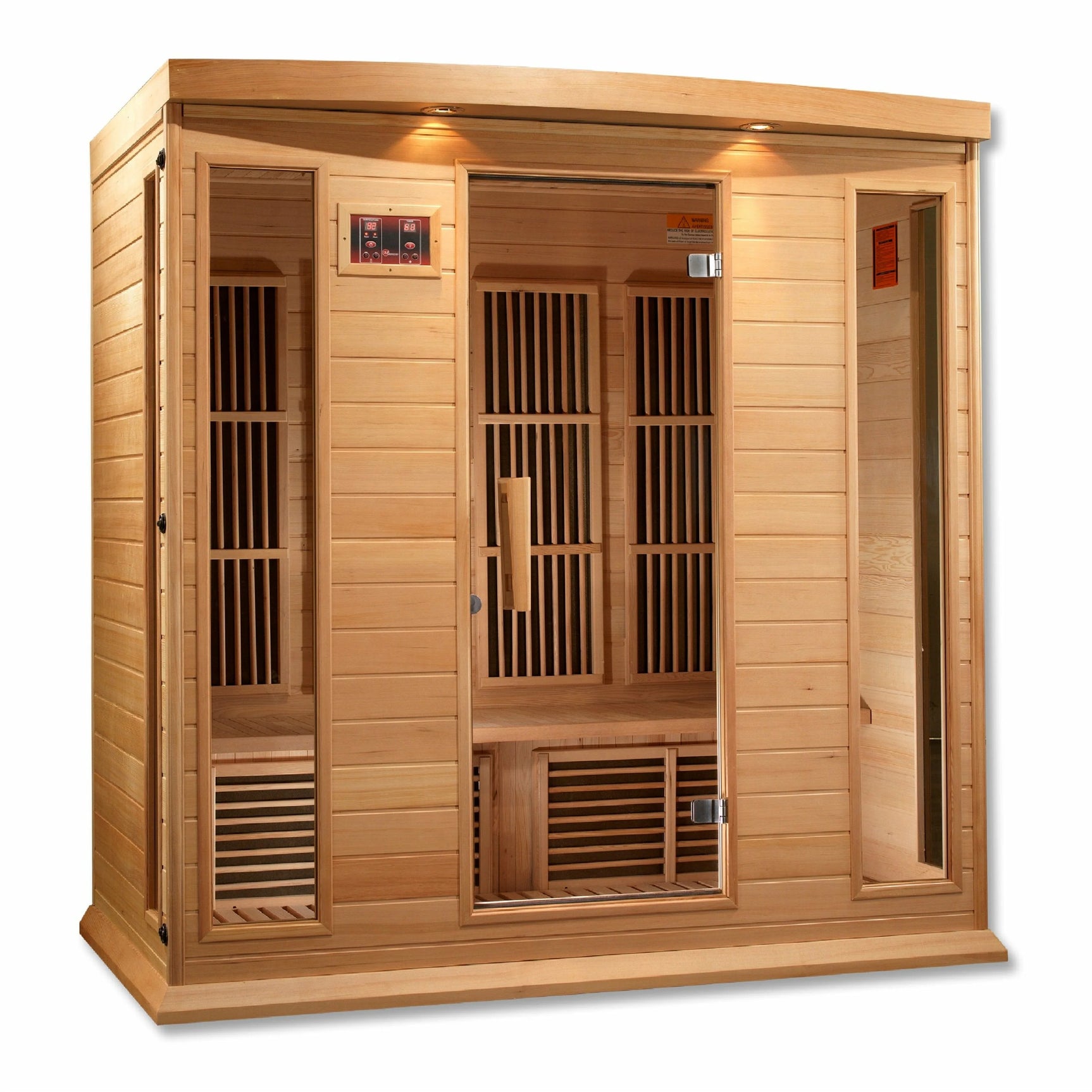 GOLDEN DESIGNS MAXXUS 4-PERSON LOW EMF (UNDER 8MG) FAR INFRARED SAUNA (CANADIAN HEMLOCK)