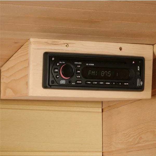 GOLDEN DESIGNS MAXXUS 4-PERSON LOW EMF (UNDER 8MG) FAR INFRARED SAUNA (CANADIAN RED CEDAR)
