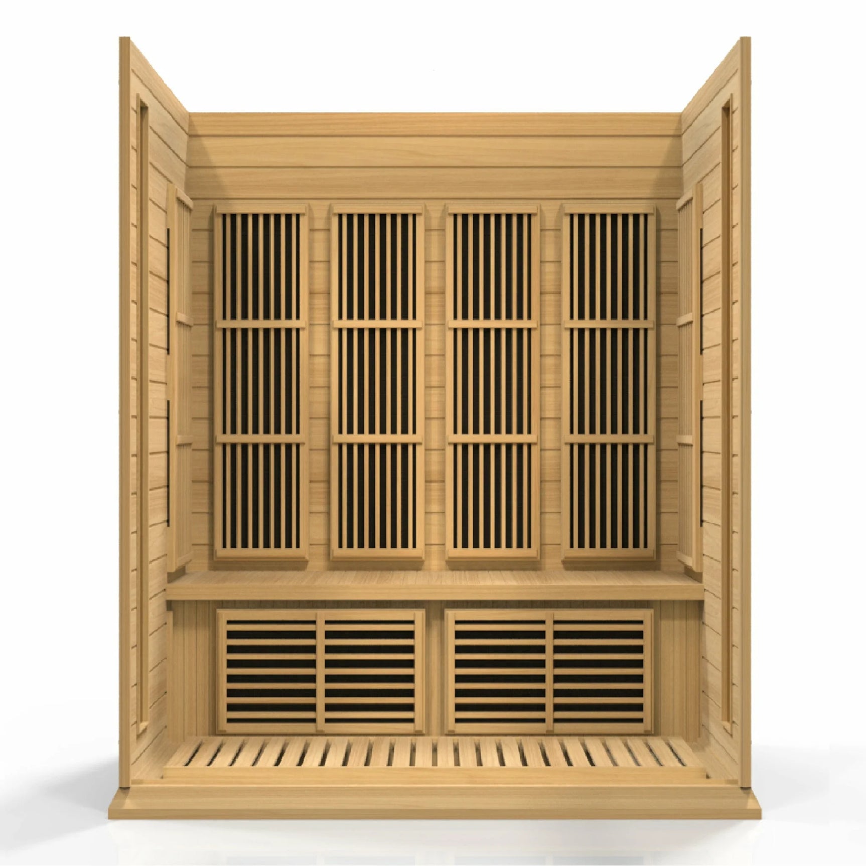 GOLDEN DESIGNS MAXXUS 4-PERSON LOW EMF (UNDER 8MG) FAR INFRARED SAUNA (CANADIAN HEMLOCK)
