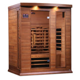GOLDEN DESIGNS MAXXUS 3-PERSON FULL SPECTRUM NEAR ZERO EMF (UNDER 2MG) FAR INFRARED SAUNA (CANADIAN RED CEDAR)