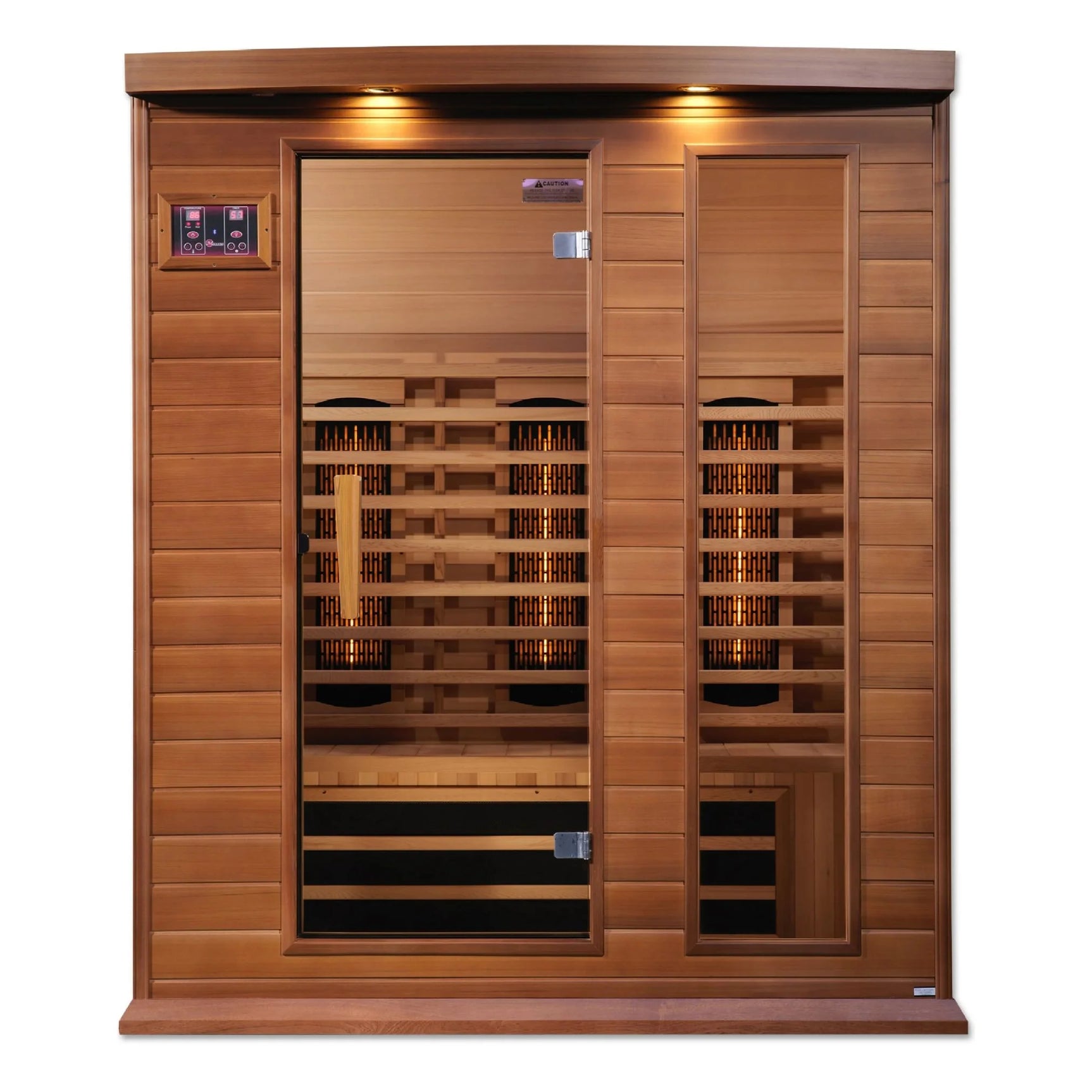 GOLDEN DESIGNS MAXXUS 3-PERSON FULL SPECTRUM NEAR ZERO EMF (UNDER 2MG) FAR INFRARED SAUNA (CANADIAN RED CEDAR)