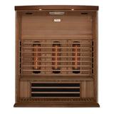GOLDEN DESIGNS MAXXUS 3-PERSON FULL SPECTRUM NEAR ZERO EMF (UNDER 2MG) FAR INFRARED SAUNA (CANADIAN RED CEDAR)