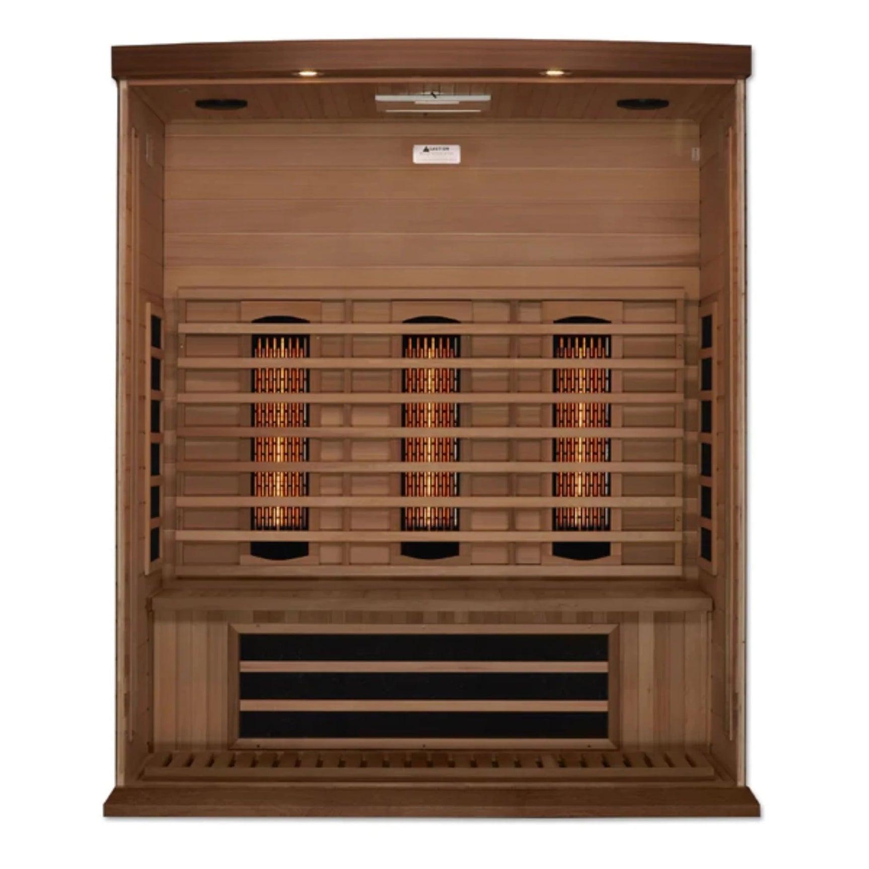 GOLDEN DESIGNS MAXXUS 3-PERSON FULL SPECTRUM NEAR ZERO EMF (UNDER 2MG) FAR INFRARED SAUNA (CANADIAN RED CEDAR)