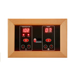 GOLDEN DESIGNS MAXXUS 3 PERSON CORNER RED CEDAR FULL SPECTRUM INFRARED SAUNA
